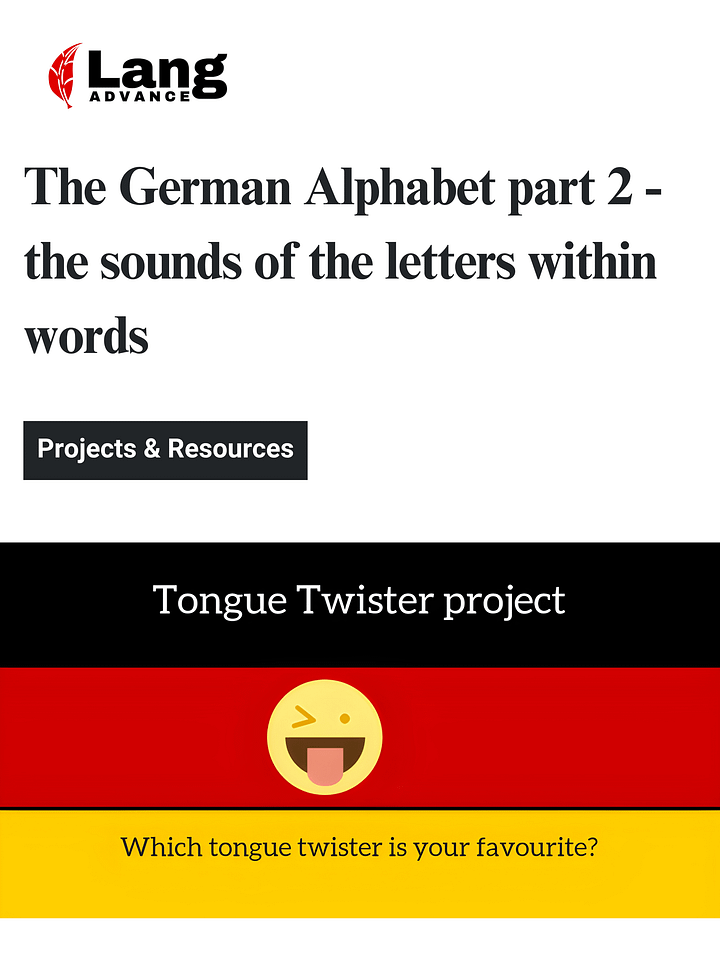 The German Alphabet part 2 - the sounds of the letters within words product image (1)