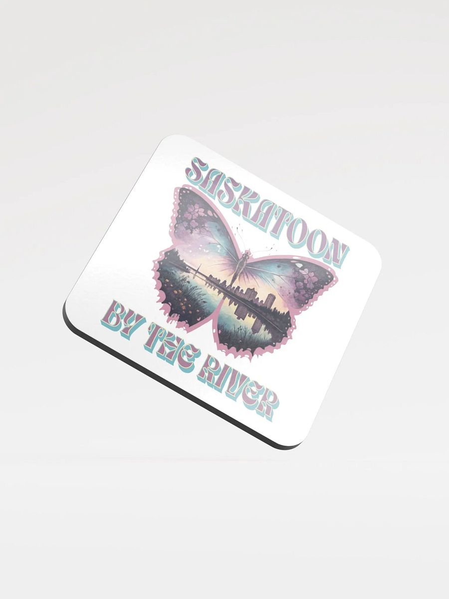 Saskatoon By The River Butterfly Glossed Coaster product image (2)