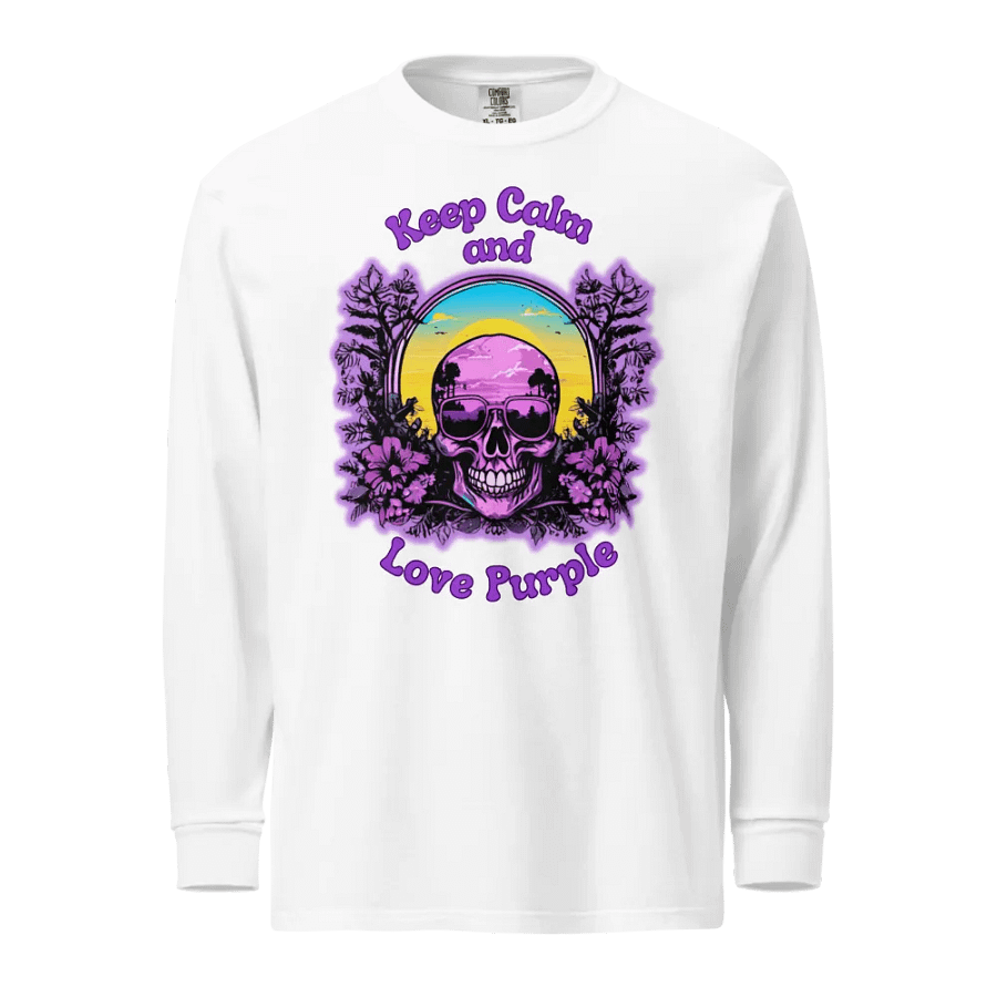 Purple Skull Love heavyweight long sleeve tee product image (1)