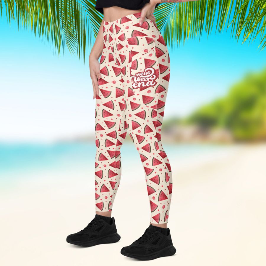 Hello Weekend Watermelon All Over Print Leggings product image (3)