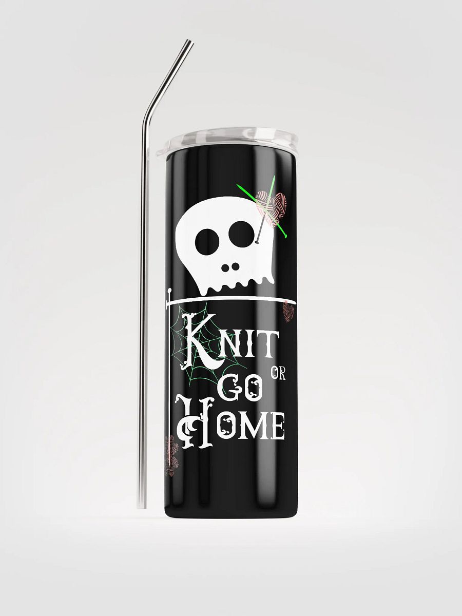 Knit or Go Home quote with a skull and knitting needles product image (1)