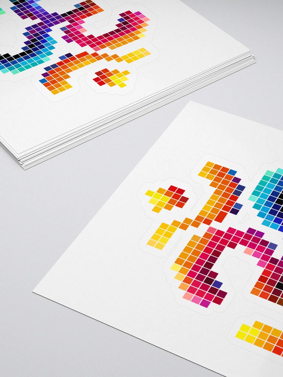 Pixelated Cosmic Frequencies Kiss Cut Stickers product image (4)