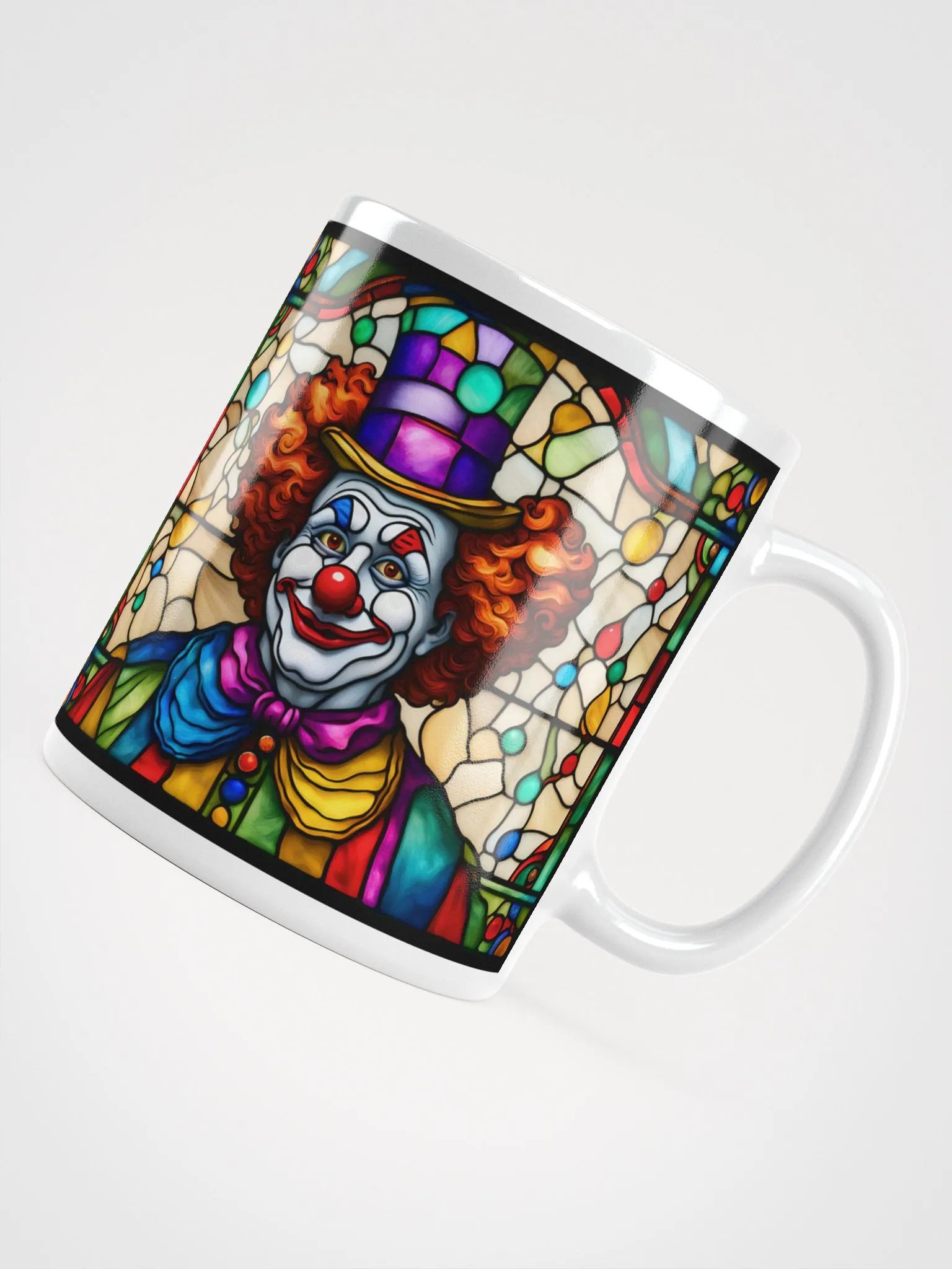 #005 Rusty Buttons Clown Stained Glass Mug product image (10)