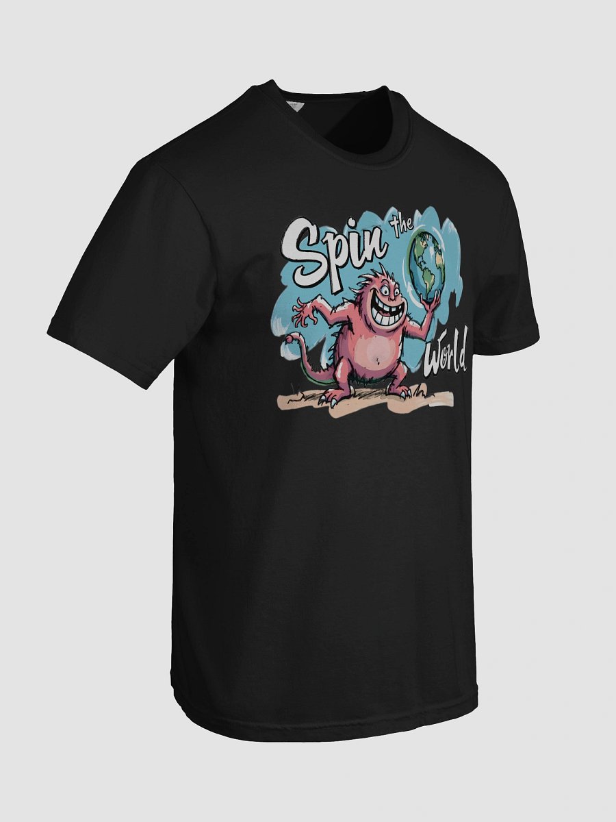 Playful Monster Spins the World: Cartoon Fun Heavyweigh T-Shirt product image (90)