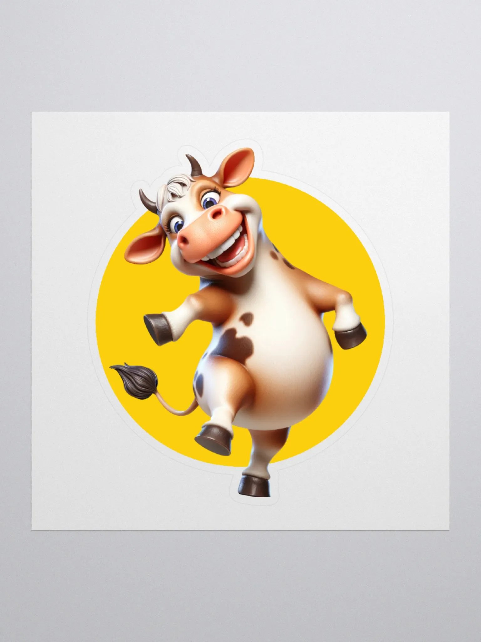 Happy Dancing Cow Kiss Cut Sticker product image (1)