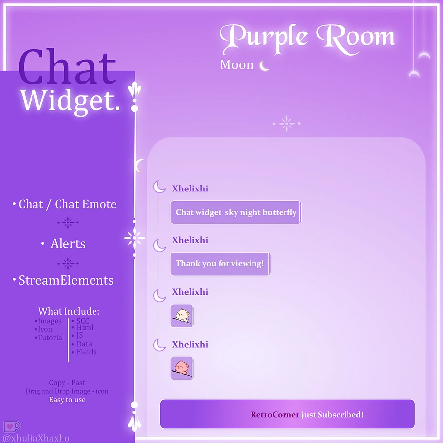 Glowing Room Stream Overlay Animated Pack, Stream Overlay Animated Cute Purple Room Overlay , Cute Room Kitty Overlay, Starting Soon, Brb product image (5)