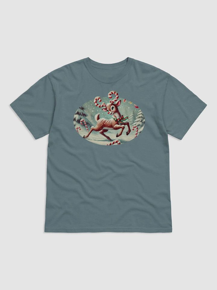 Prancing Candy Cane Reindeer Holiday Comfort Colors T-Shirt product image (34)