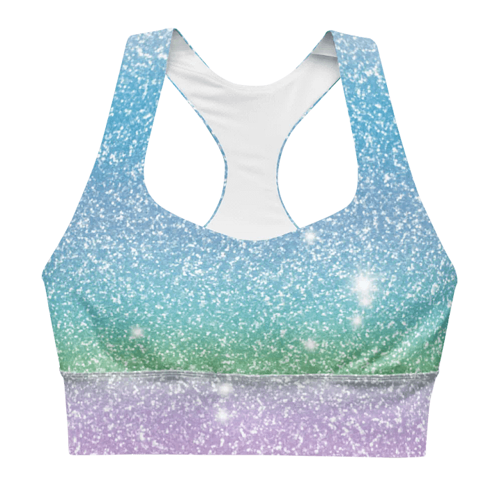 Glitter Unicorn Texture Design Longline Sports Bra - 6 product image (1)