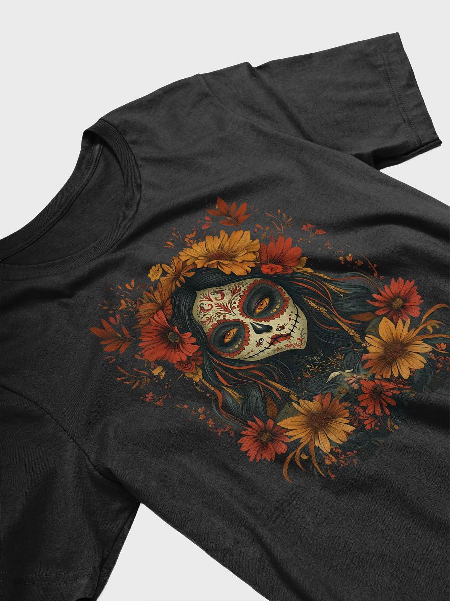 Dia De Los Muertos, Day of the Dead Floral Skull T-Shirt product image (5)