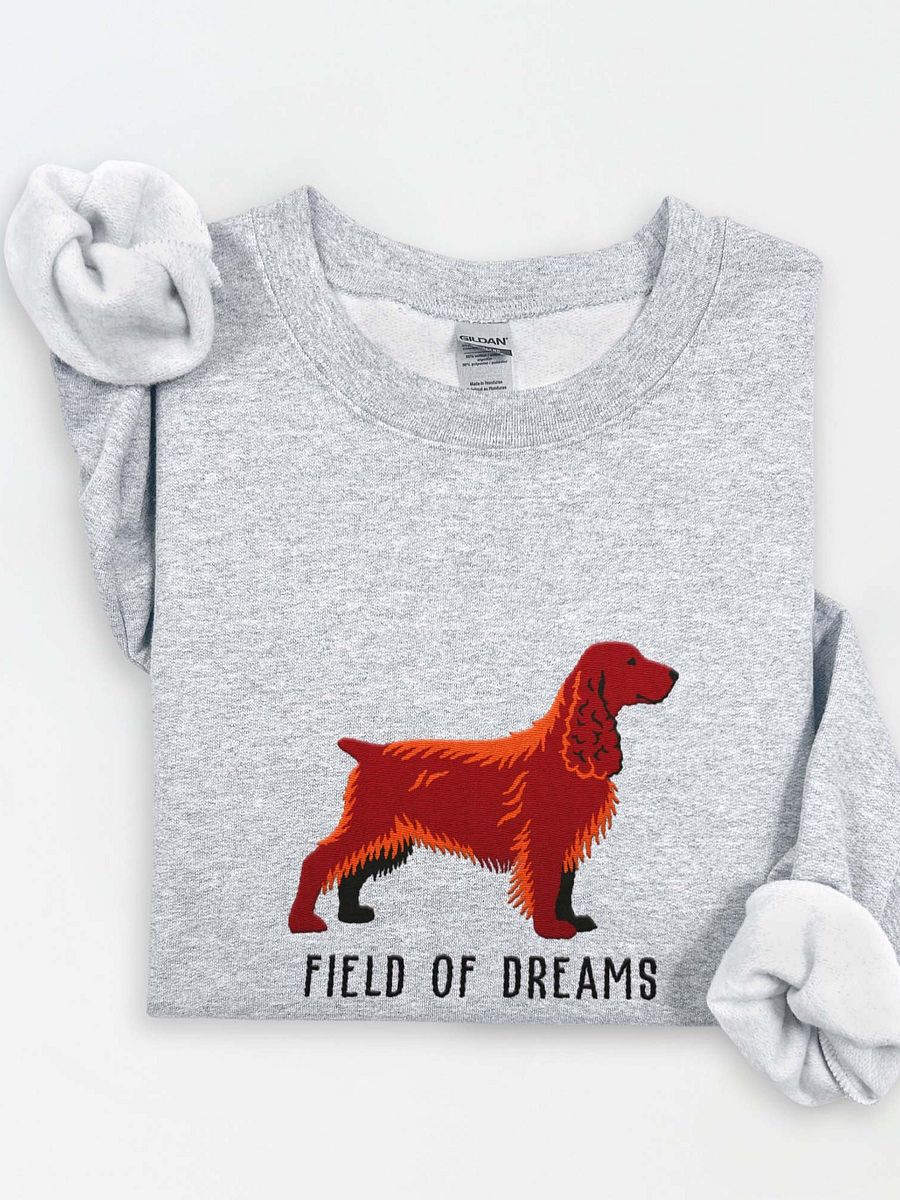 Field of Dreams Sweatshirt (Embroidered) of a Field Spaniel(Liver) product image (1)