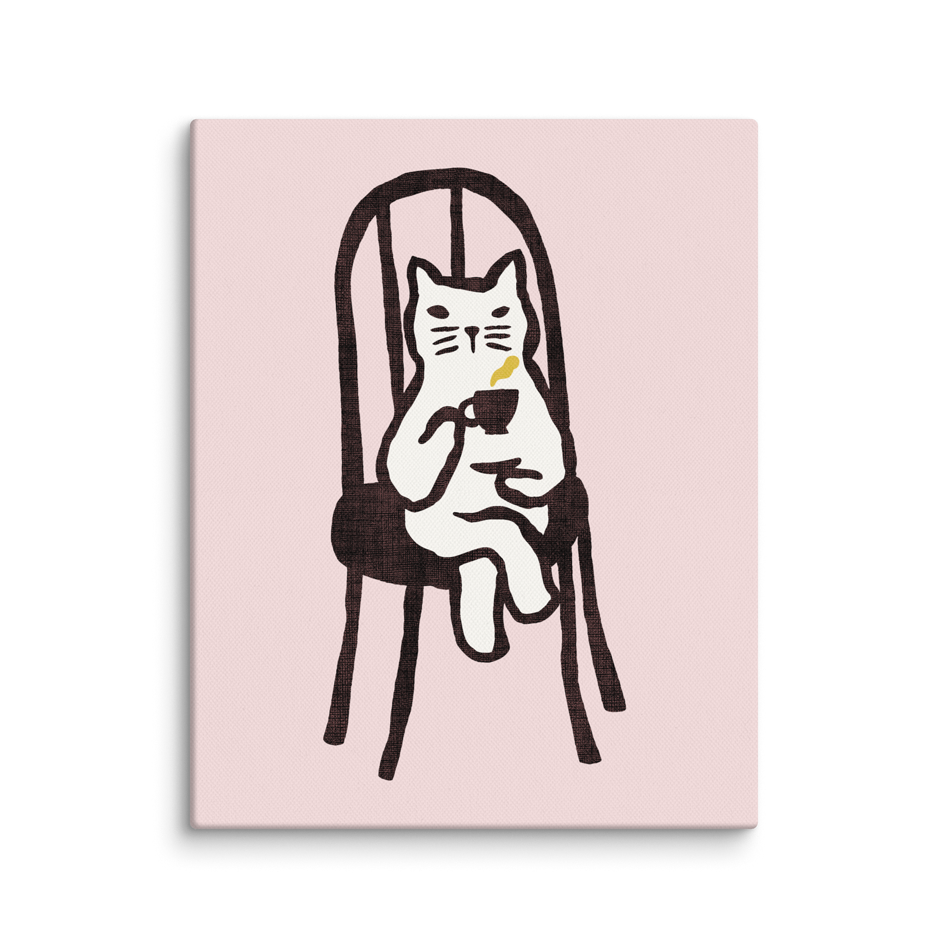 Afternoon tea with cat canvas art print product image (19)