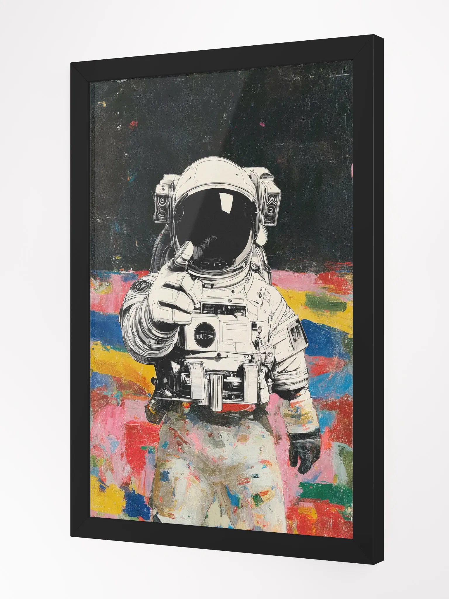 Astronaut Vibrant Ayous Wood Framed Matte Poster product image (3)