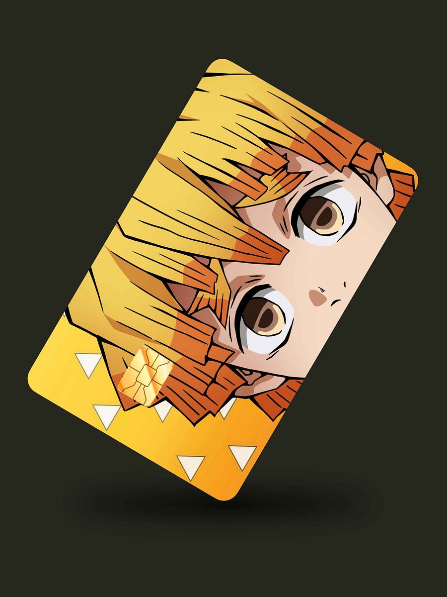 Peeking Zenitsu Card Skin (Holographic) product image (1)