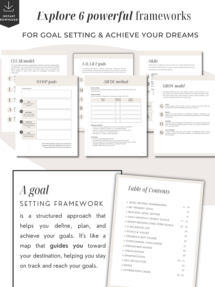 Goal-Setting Therapy Worksheets - Digital Download product image (2)