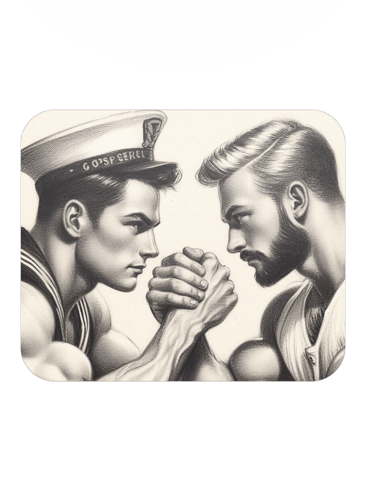 Up Close and Personal: Sailors – Tom of Finland Tribute Gay Pride Graphic Design Mouse Mat product image (2)