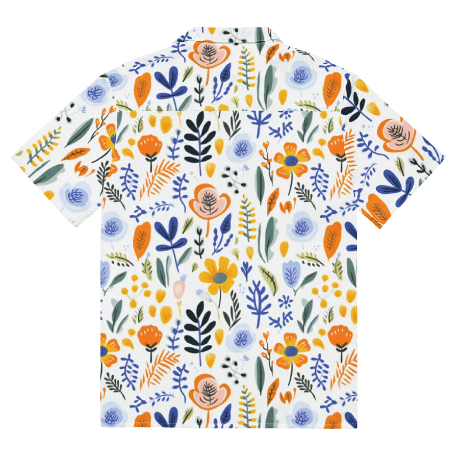 Retro Flowers Blue Hawaiian Shirt product image (11)
