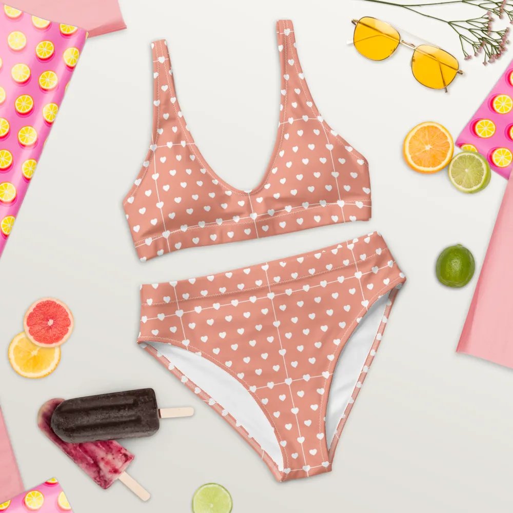 Pastel Heart Seamless Pattern High Waisted Bikini - V13 product image (9)