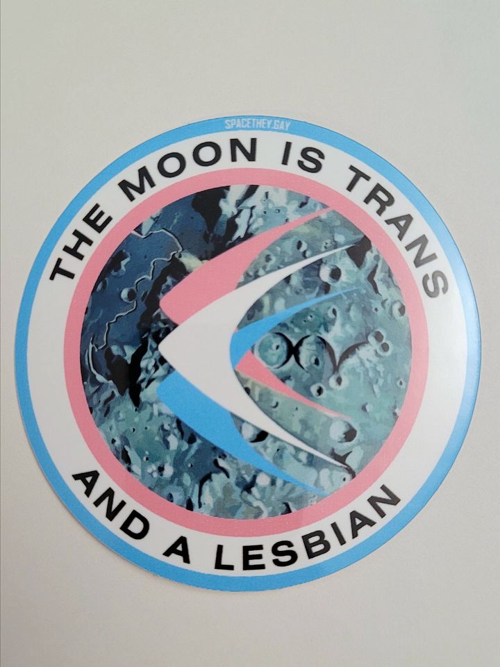 Trans Lesbian Moon Sticker product image (1)