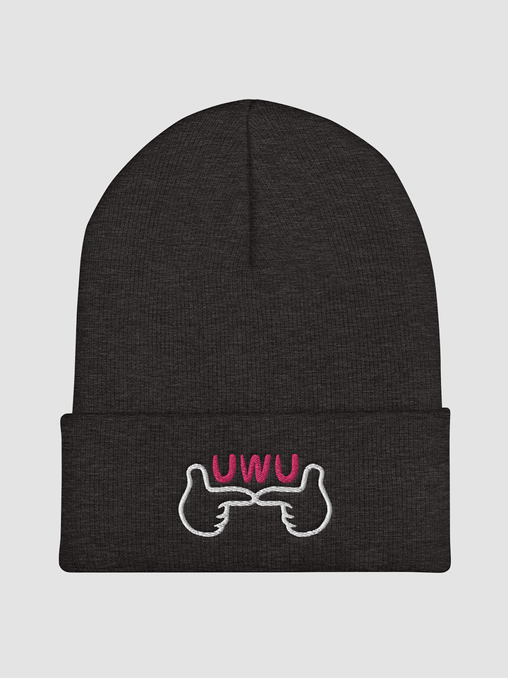 *UWU* Cuffed Beanie - White Threading product image (1)