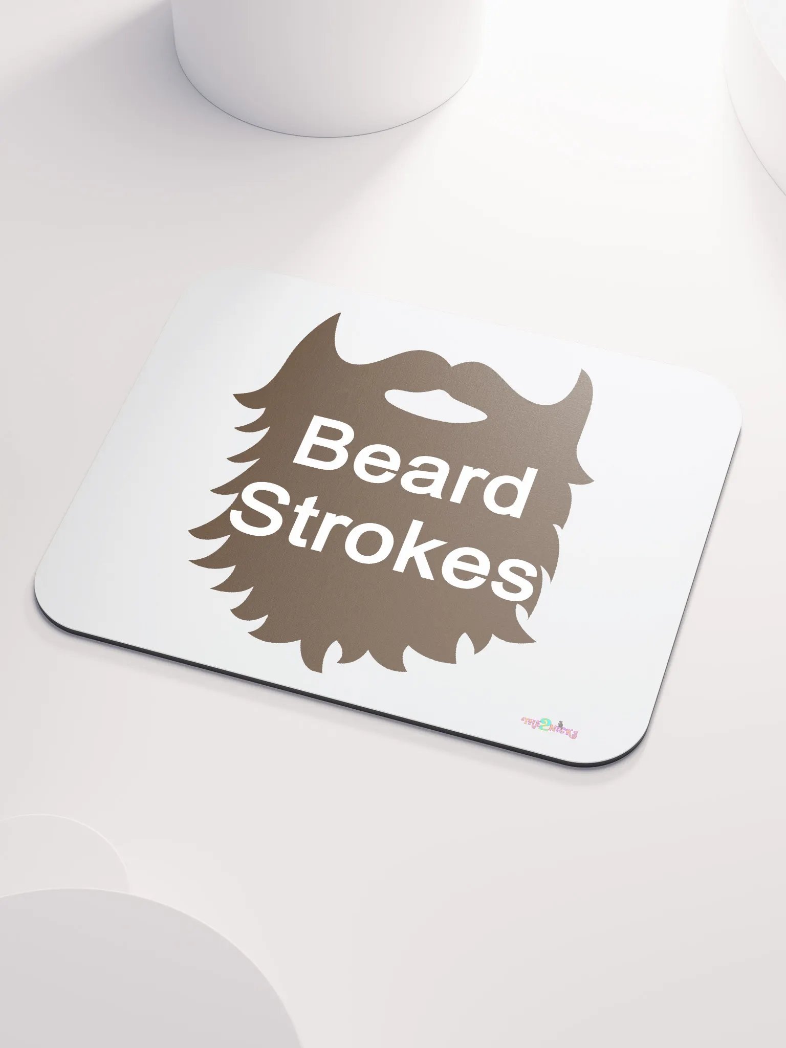 Brown Beard Strokes Classic Mouse Pad (White) product image (3)