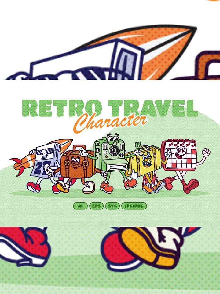 Retro Travel Character Illustration product image (1)