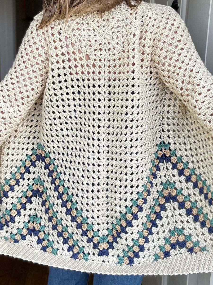 Modern Granny Square Cardigan Pattern Adult Sizes product image (10)