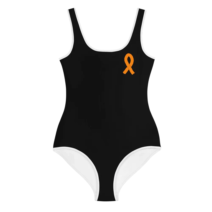 White HApex Gear White Logo Cancer Awareness Orange Ribbon. Black Youth Swimsuit product image (1)