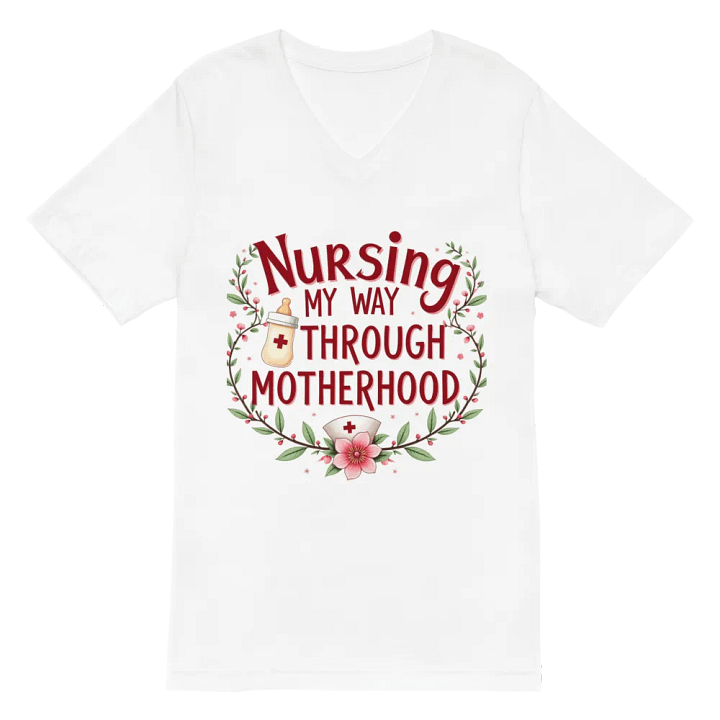 Nursing My Way Through Motherhood V-Neck Tee product image (6)