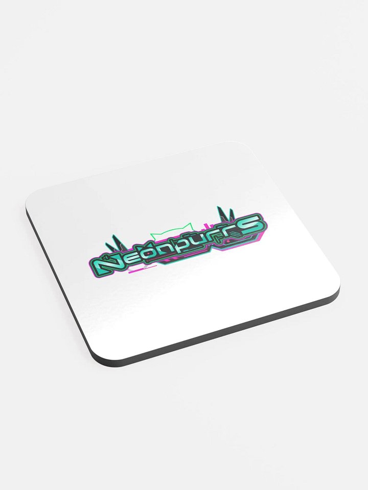 Neonpurrs Logo Glassed Cork Coaster product image (2)