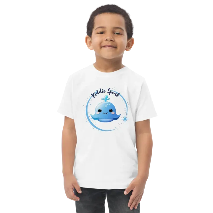 Cheerful Blue Whale Toddler Jersey Tee Kiddie Speak product image (1)