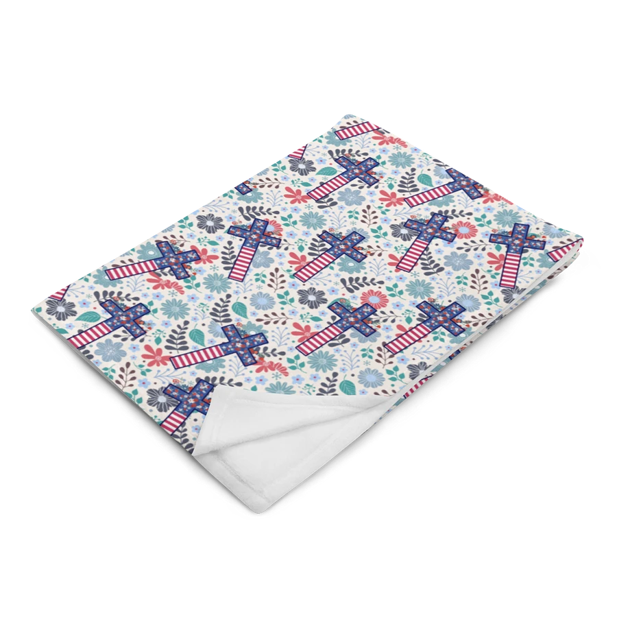 Floral Patriotic Cross Patterned Blanket product image (9)