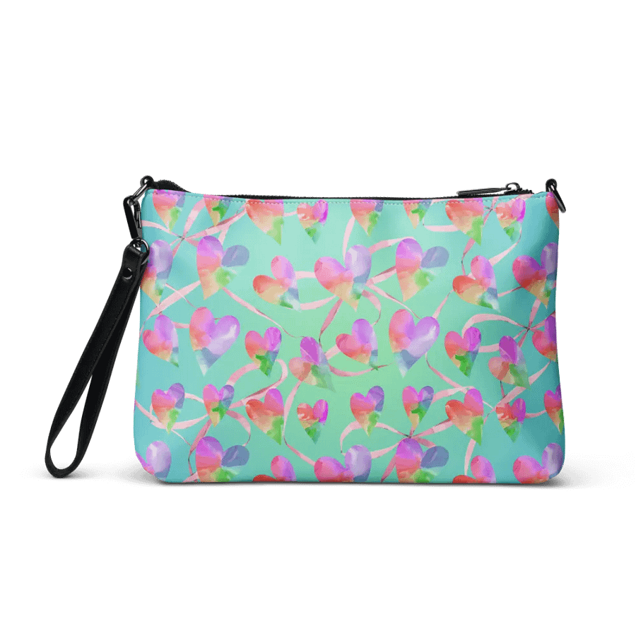 Whimsical Hearts All-Over Print Crossbody Bag for creative ladies and girls product image (2)
