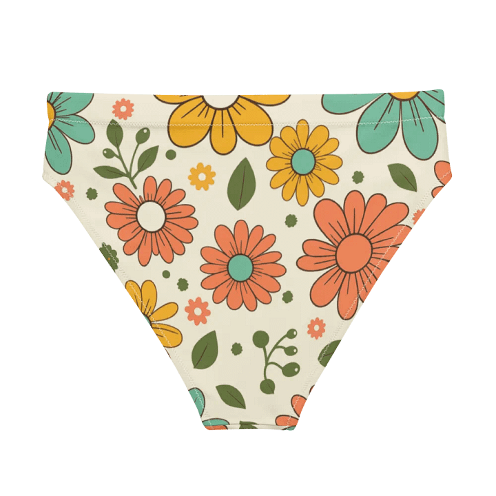 Retro Bloom Recycled High-Waisted Bikini Bottoms – Feel-Good Fit, Floral Vibes product image (2)