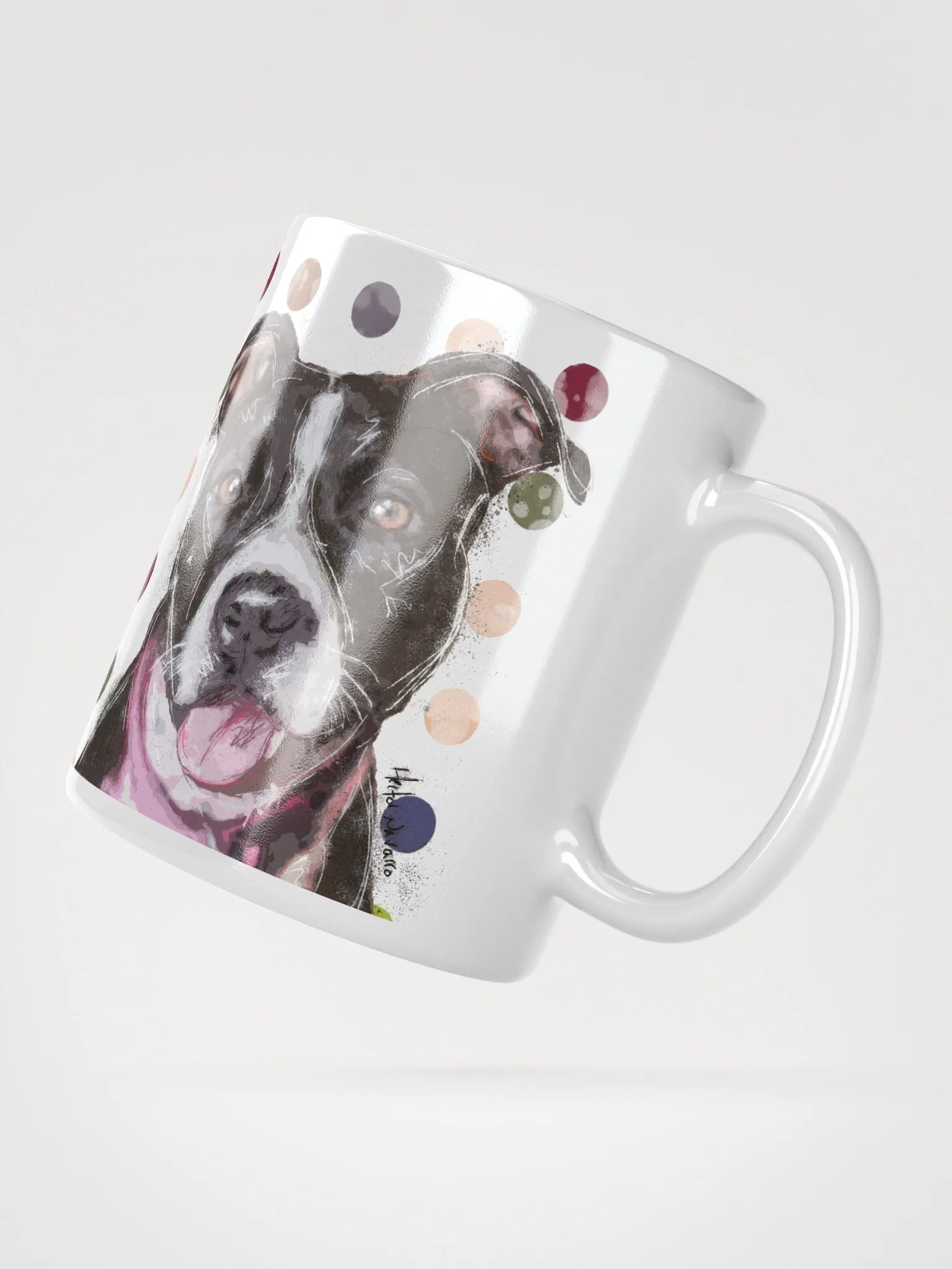 Pop Art Pitbull, white mug product image (3)