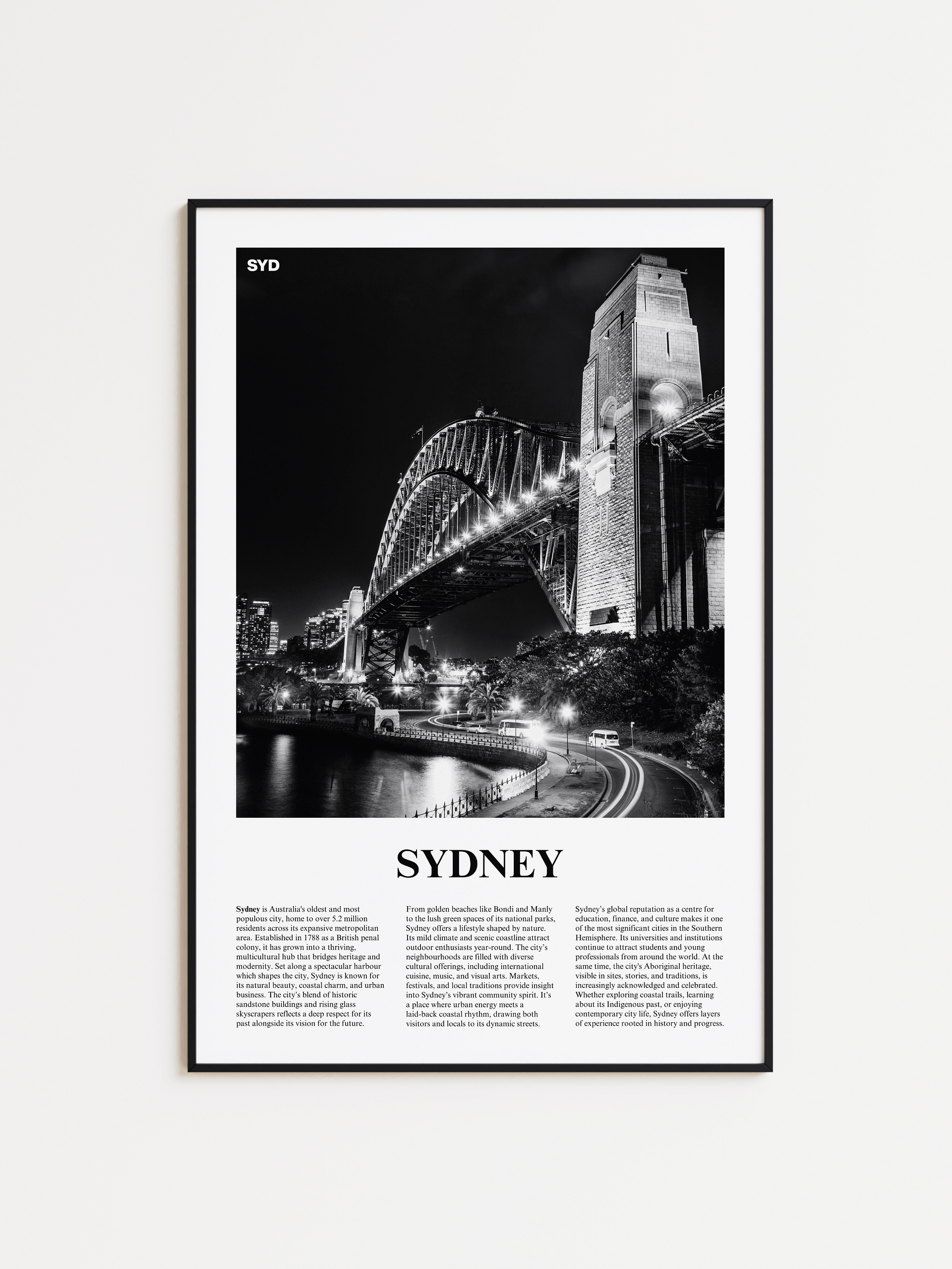 Sydney 02 Newspaper Poster | Framed product image (1)