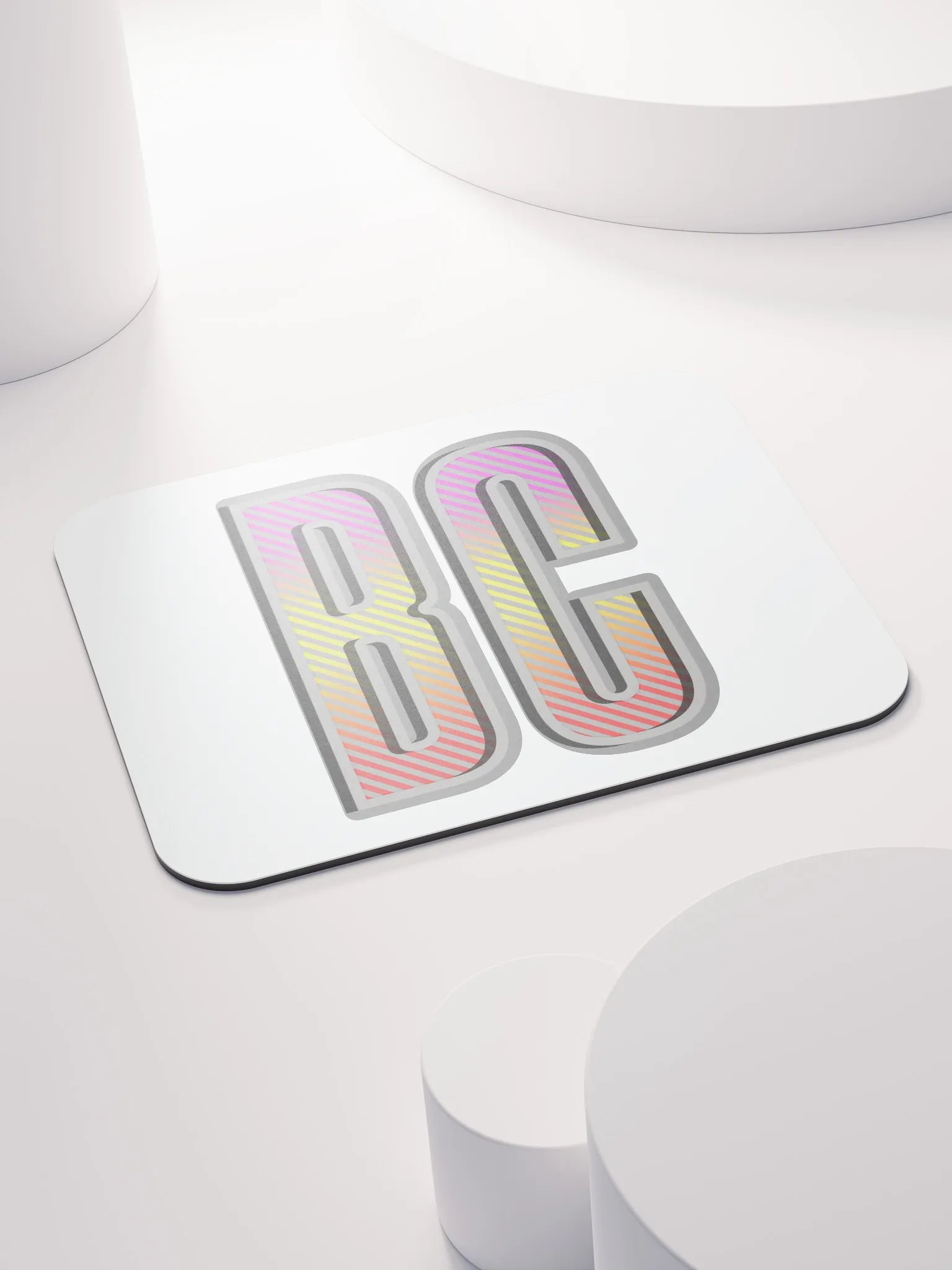 BC British Colombia Block Letters Vibrant Striped Mouse Pad product image (4)