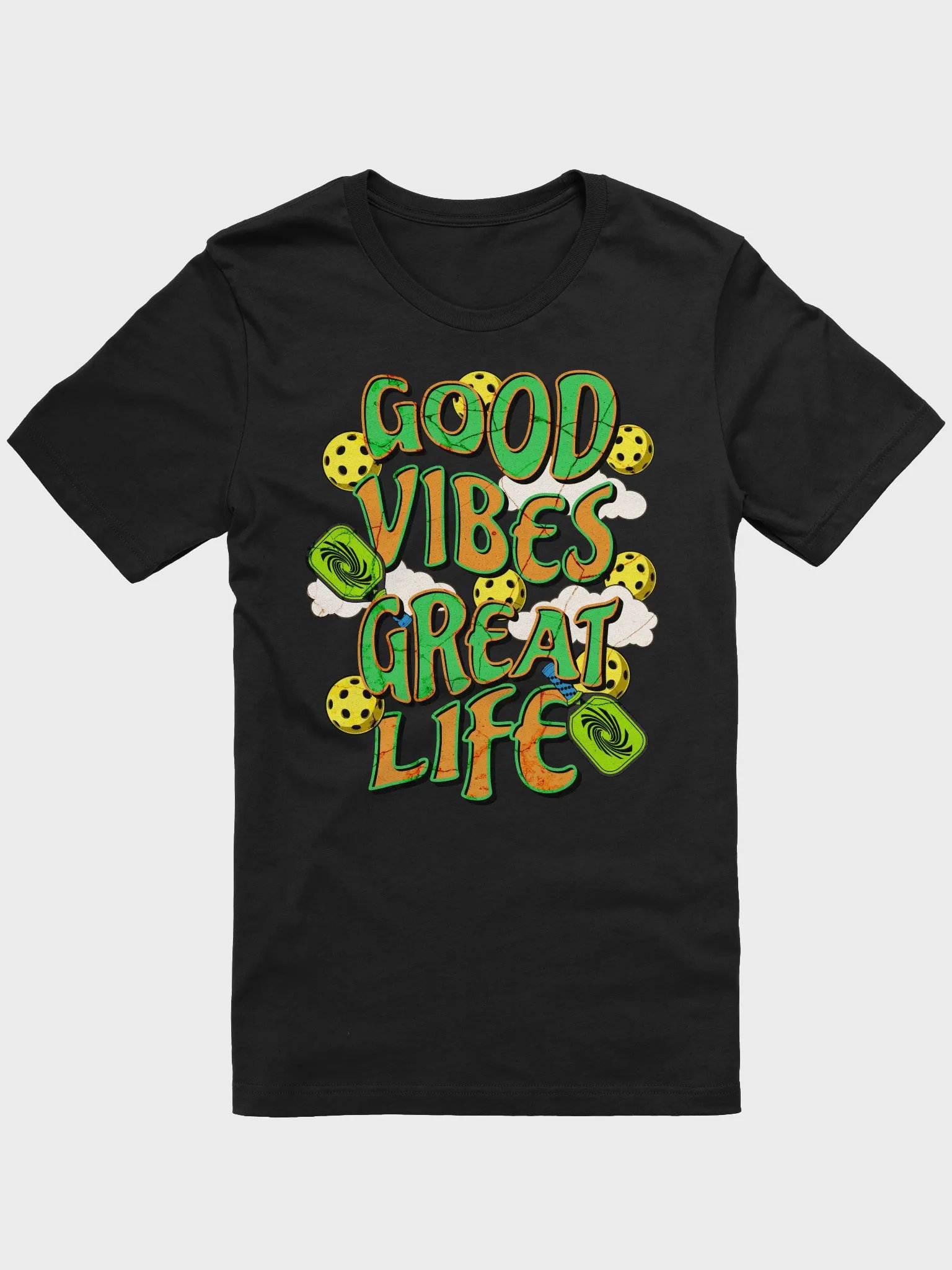 Good Vibes Great Life Pickleball Graphic T-Shirt product image (1)
