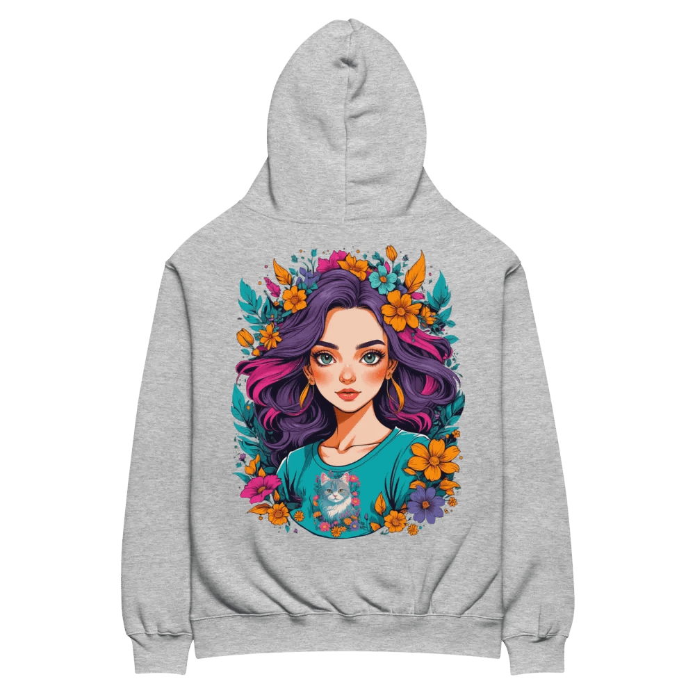 Bloomcore Flower Girl - Premium Hoodie - Athletic Heather - v2 - Back Printed Design product image (3)