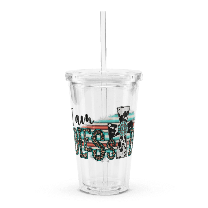 I Am Blessed - Double Wall Clear Plastic Tumbler product image (1)