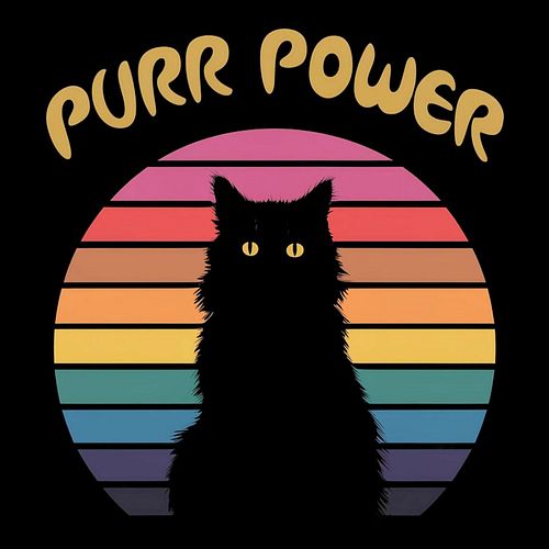 #PurrPower #CatSilhouette #RetroVibes #FelineMajesty #CatLovers #VintageStyle #CoolCat #MeowMagic #PetArt #AnimalGraphic #Bol...