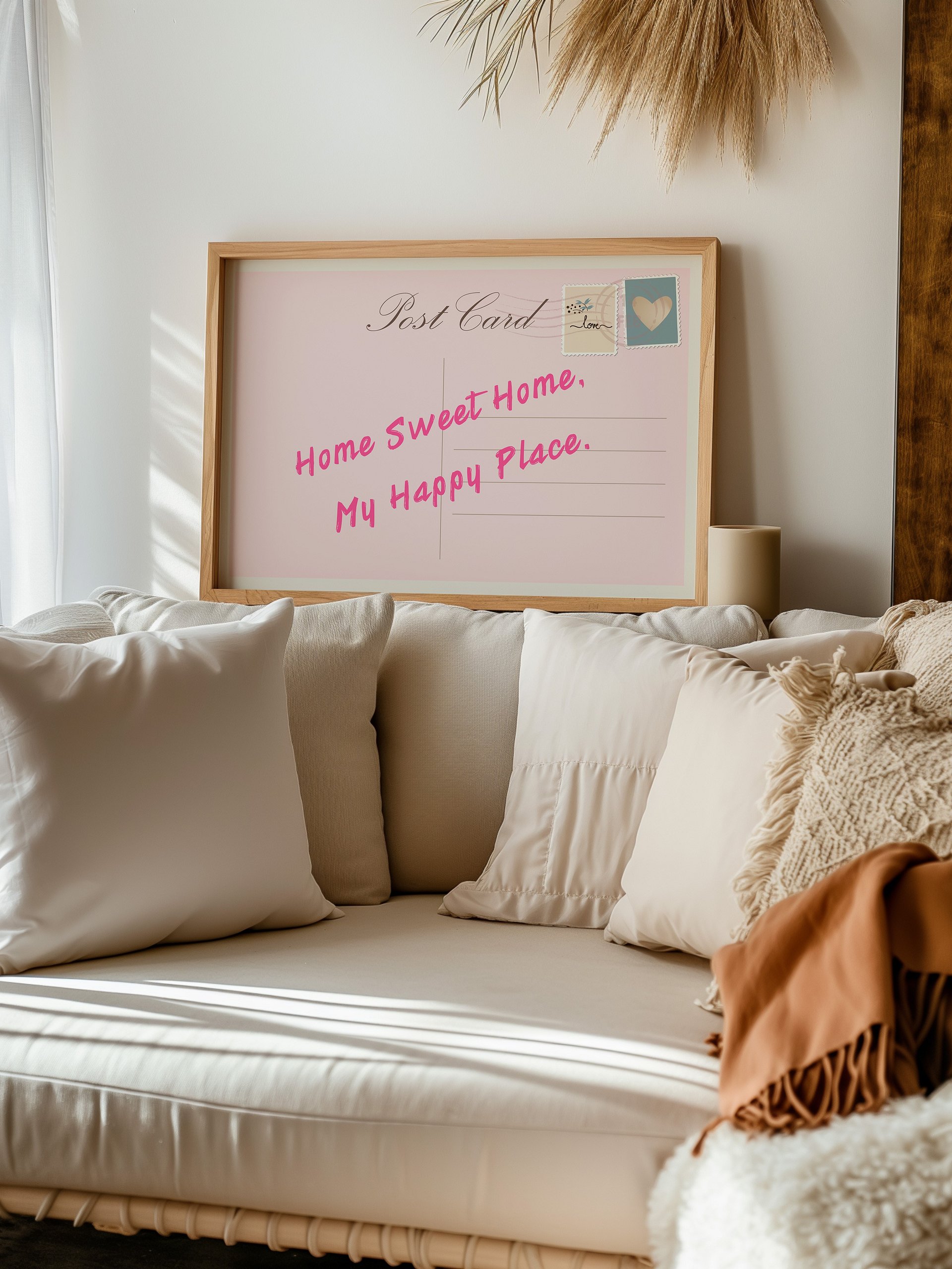 Home Sweet Home My Happy Place Vintage Post Card Wall Art product image (3)