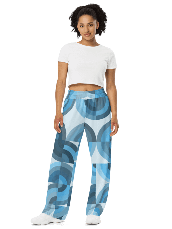 Symmetric Blue Fusion Wide-Leg Pants product image (1)