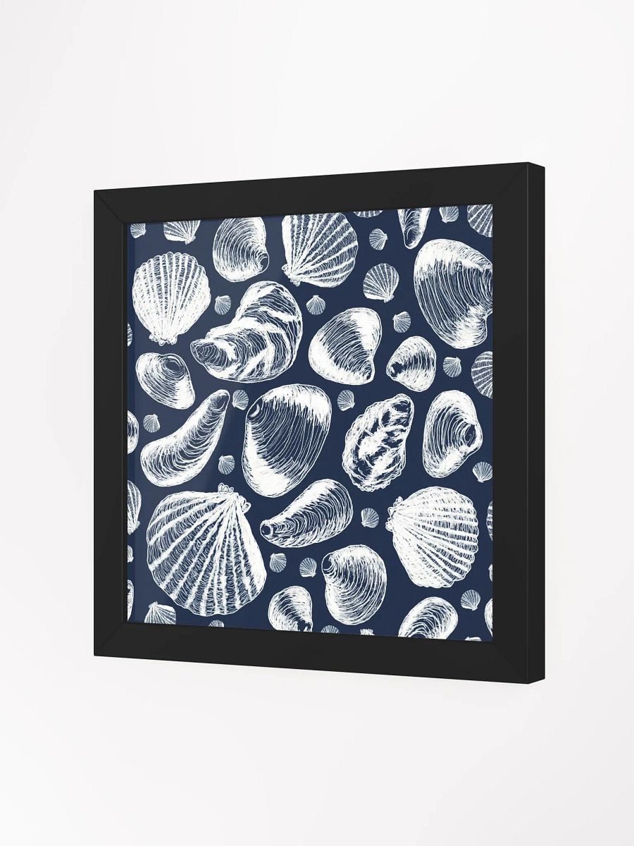 New England Tidal Treasures | White on Navy | by Monique Faella Designs™ | Framed Coastal Wall Art | Museum-Quality Print product image (2)