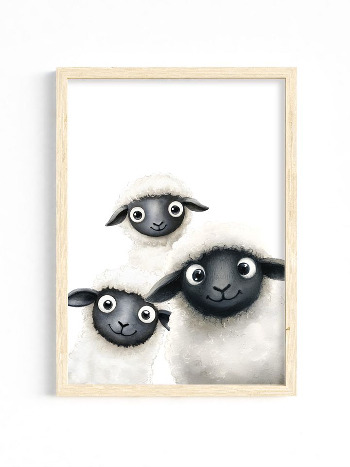 Quirky Trio Sheep, Farm Nursery Print product image (1)