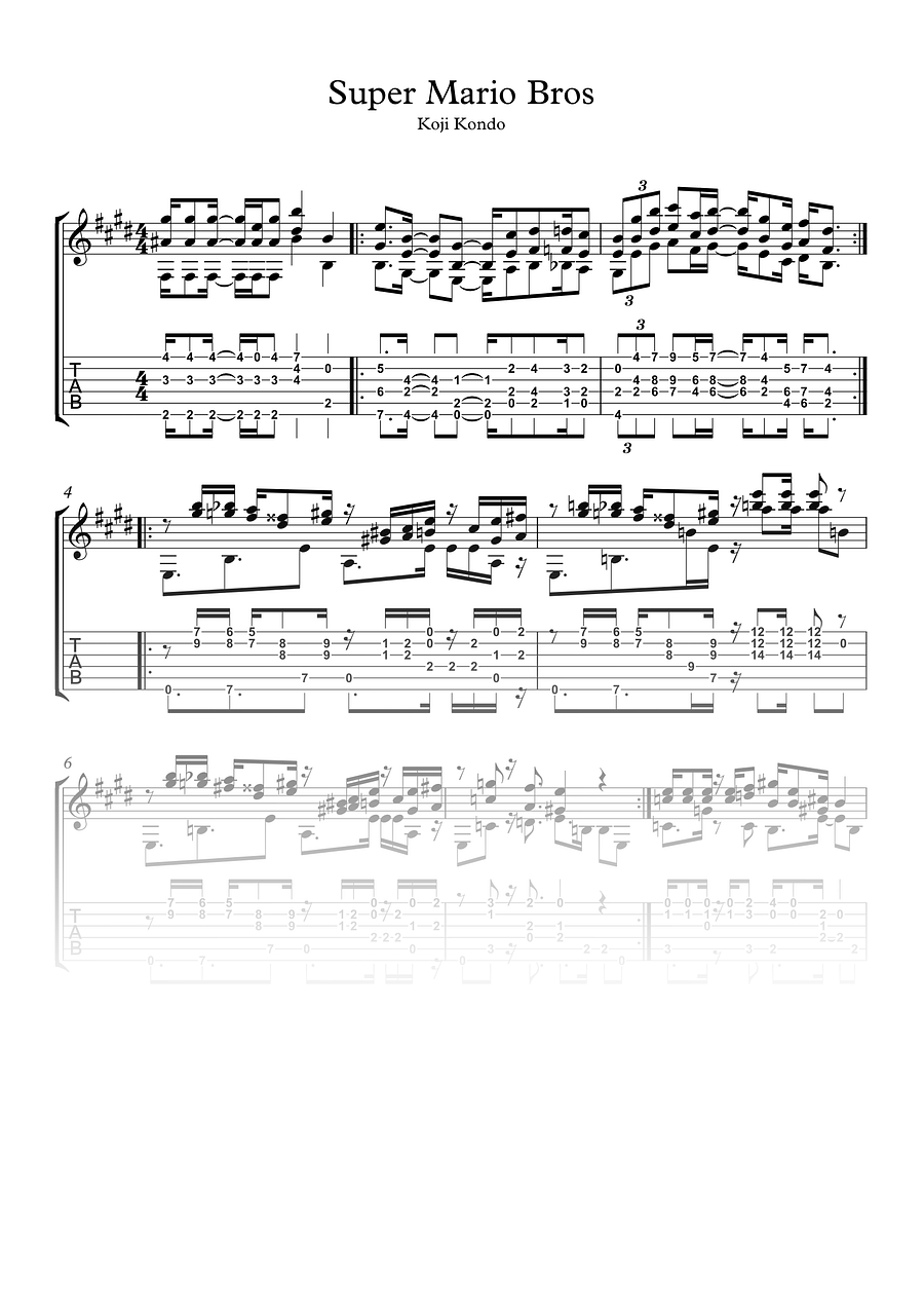 Super Mario Bros - Partitura + Tabs product image (1)