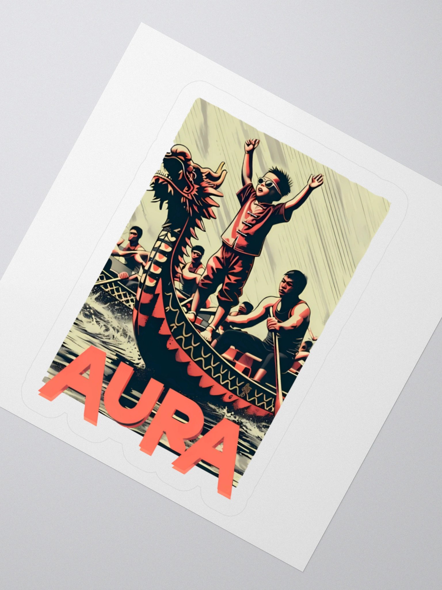 Dragon Boat Fury | Aura Art Print Sticker product image (5)