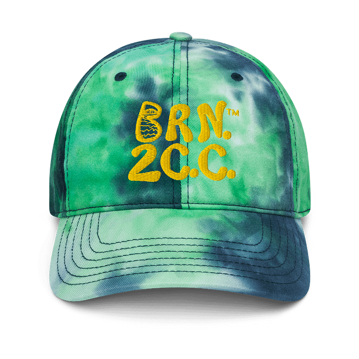 BRN.2C.C.™ | Tie-Dye Dad Hat | Coastal Cap with Groovy Vibes | Adjustable Unisex Cotton Cap | Yellow 3D Puff Embroidered Logo product image (1)