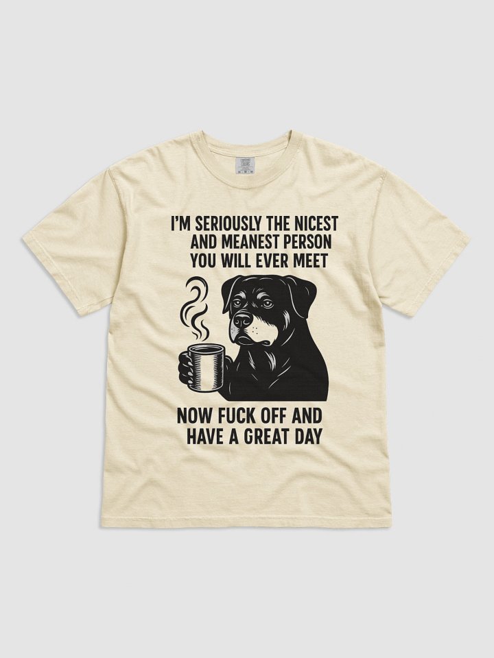 I'M SERIOUSLY THE NICEST AND MEANEST PERSON YOU WILL EVER MEET. NOW FUCK OFF AND HAVE A GREAT DAY Graphic Tee product image (1)