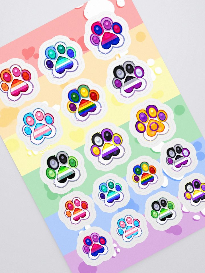 Mixed Party Pack Pride Paw Prints Sticker Sheet product image (1)