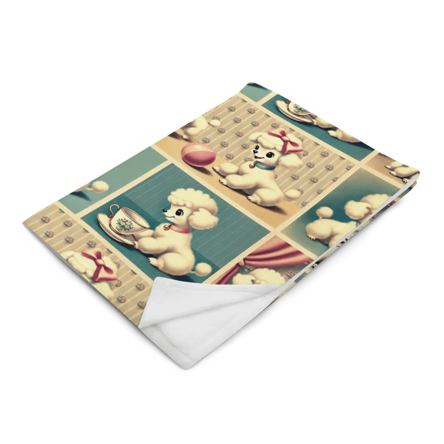 Retro Poodle Puppy Throw Blanket - Vintage-Style product image (4)
